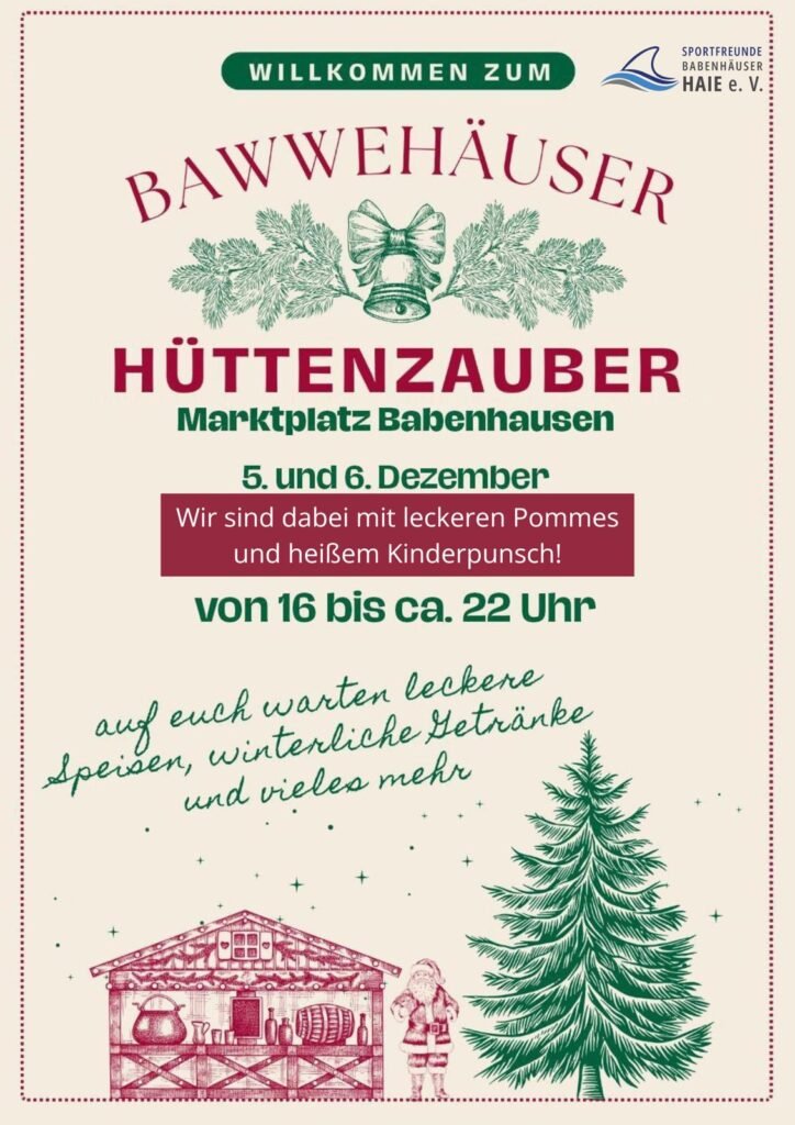 Kleiner Weihnachtsmarkt auf dem Babenhäuser Marktplatz.